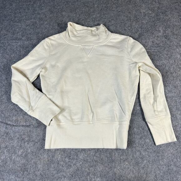 Madewell Turtleneck Sweatshirt Women’s 2XS Pullover Sweatshirt Champagne Cream - Picture 1 of 8